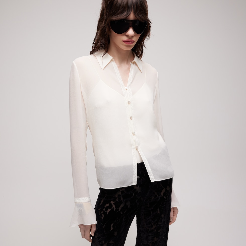 Camicia in georgette di seta leggera