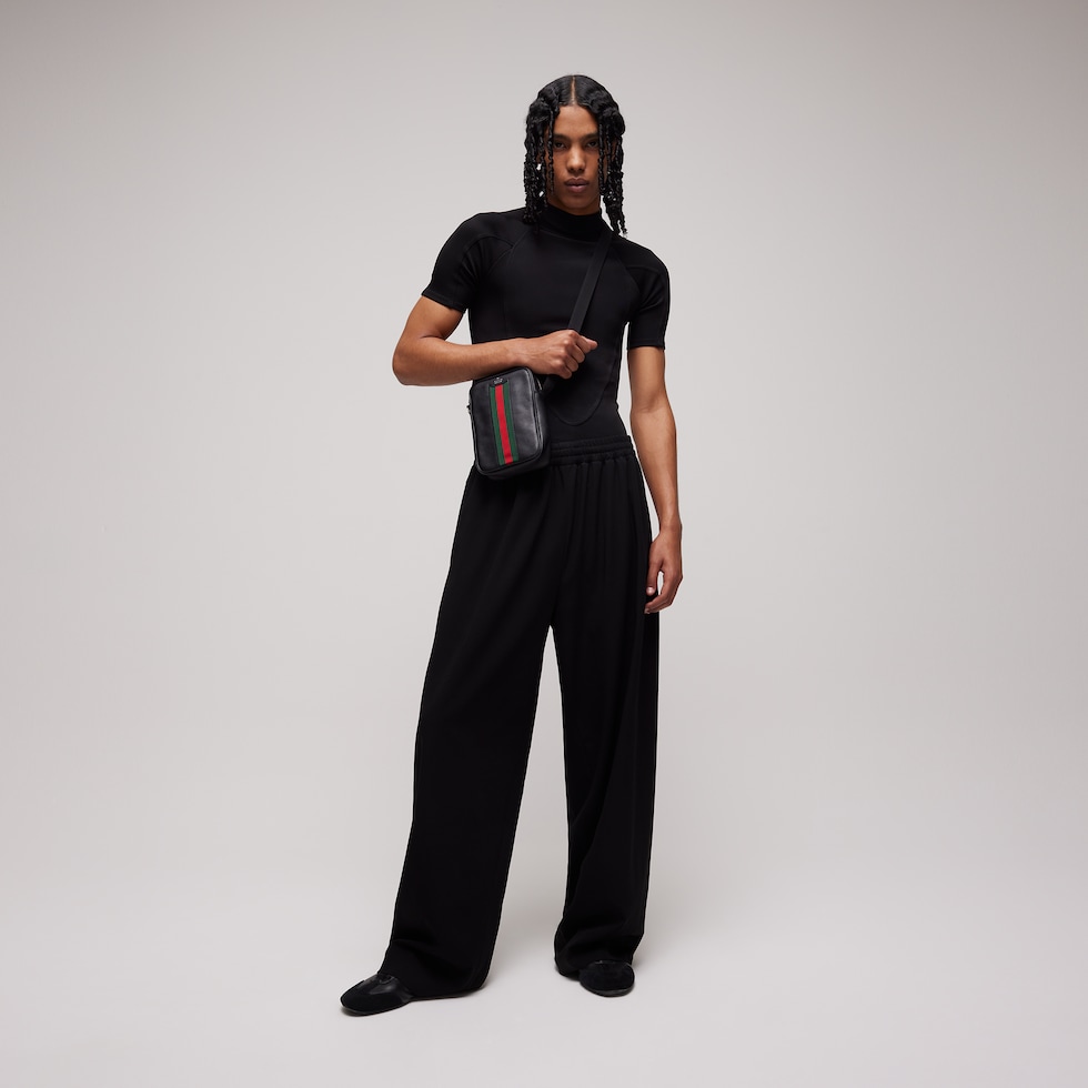 Pantaloni leisure in twill di lana