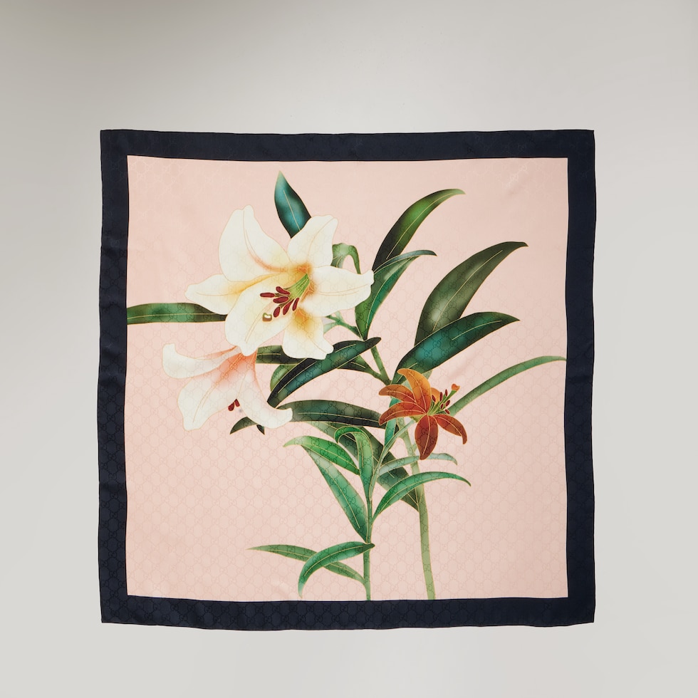 Gucci x Ando Cloisonné silk jacquard carré