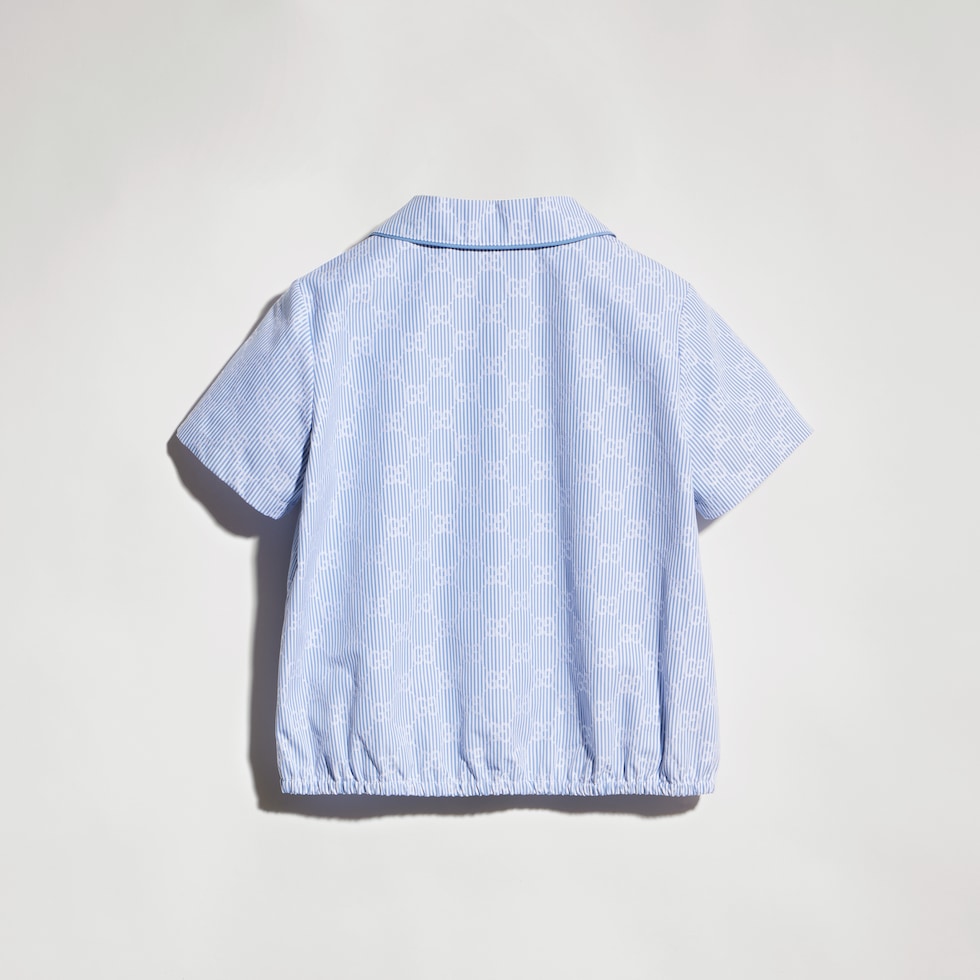 Chemise pour enfant en popeline à rayures GG