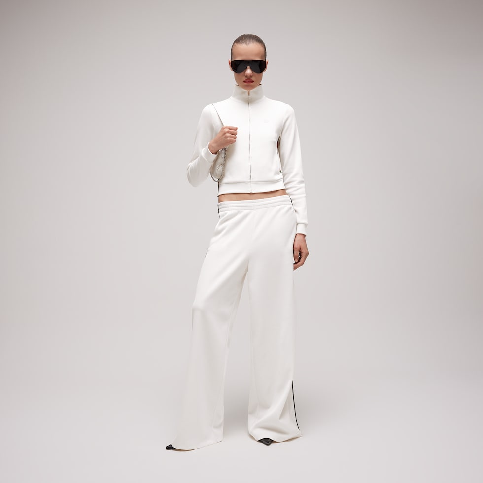 Rib cotton zip sweatshirt with Web