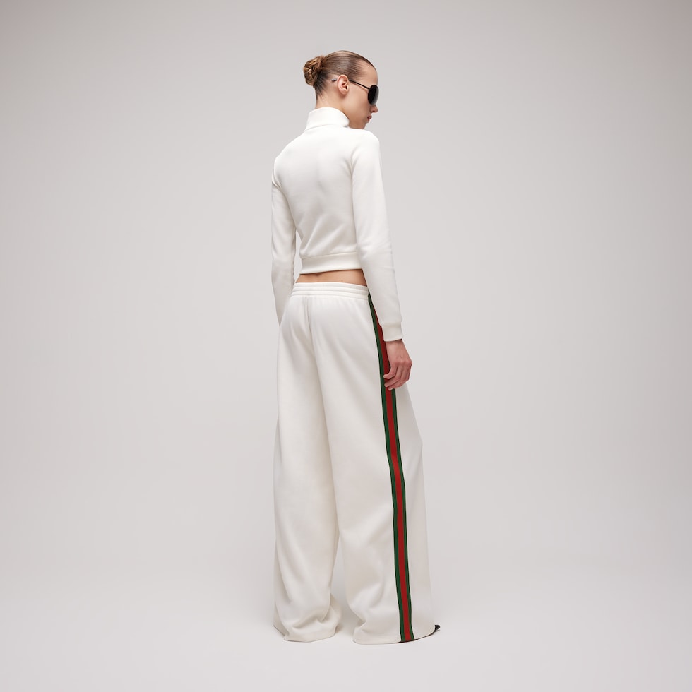 Rib cotton zip sweatshirt with Web