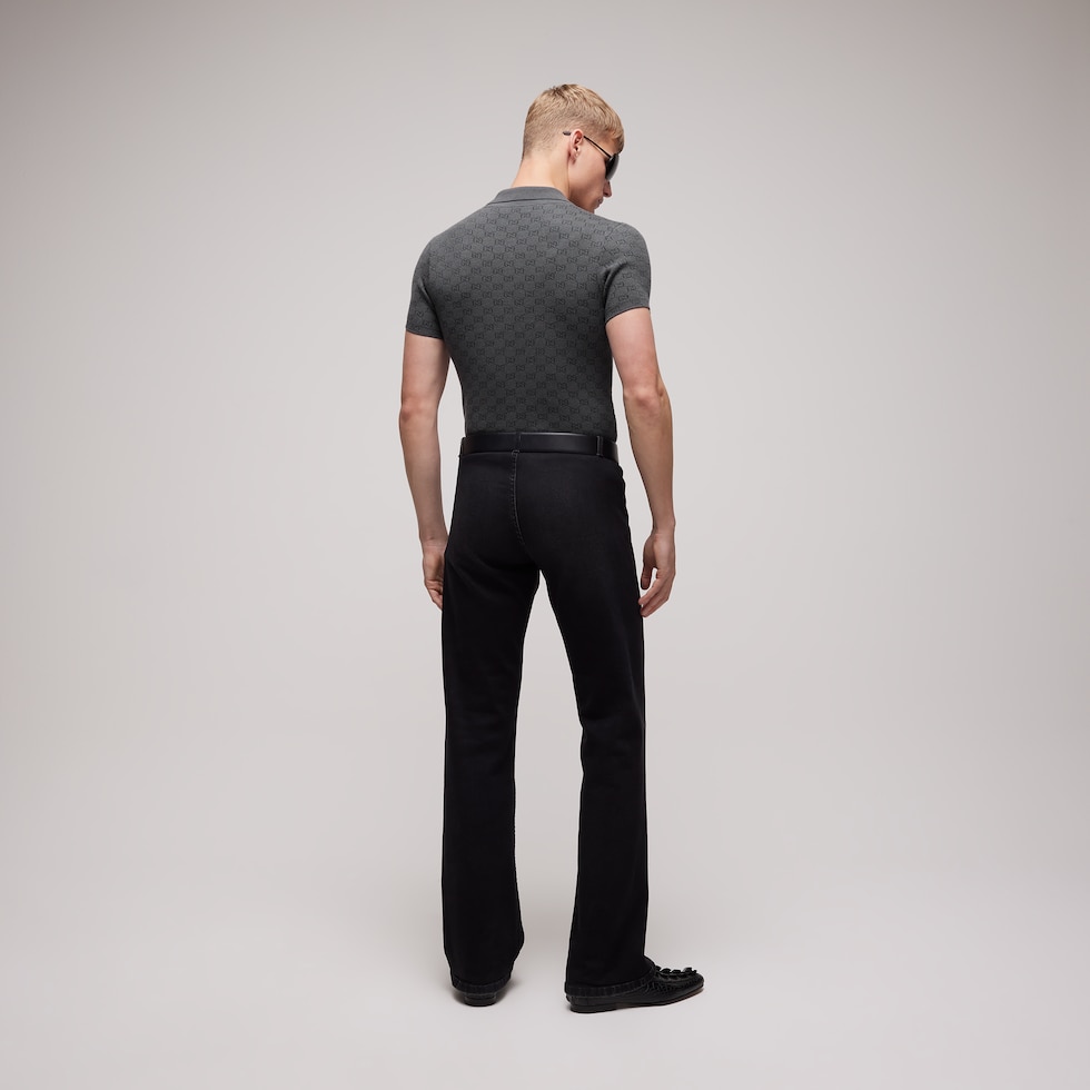 Poloshirt aus GG Wollseidenjacquard