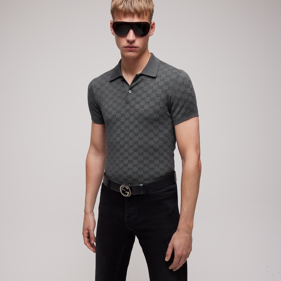 Poloshirt aus GG Wollseidenjacquard