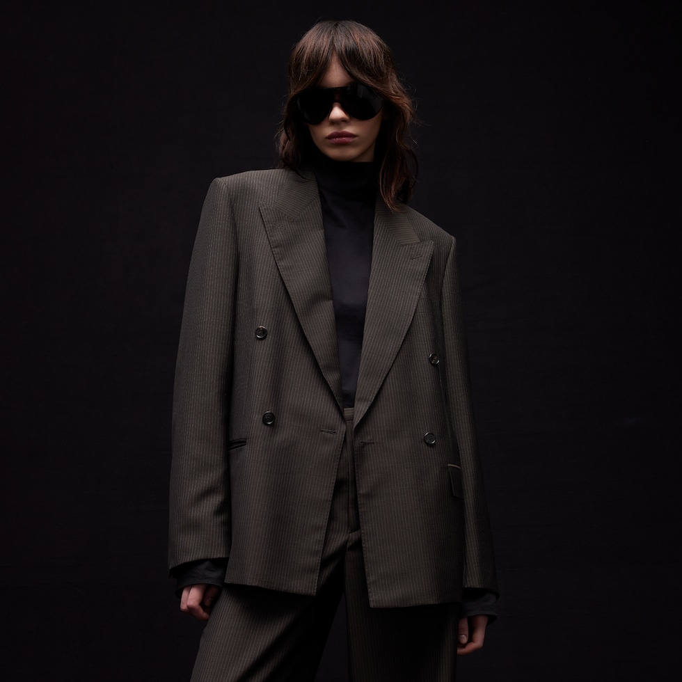 Pinstripe wool mohair jacket