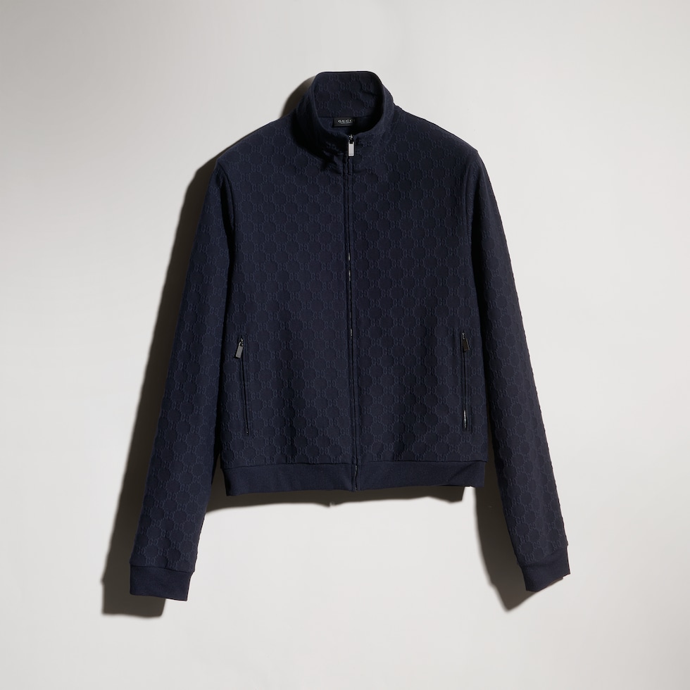 Sweatshirt aus GG Jerseyjacquard mit Reißverschluss