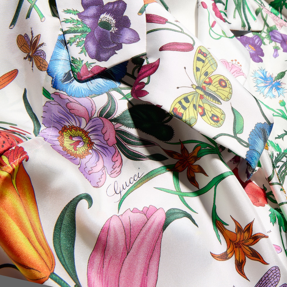Printed silk twill shirt