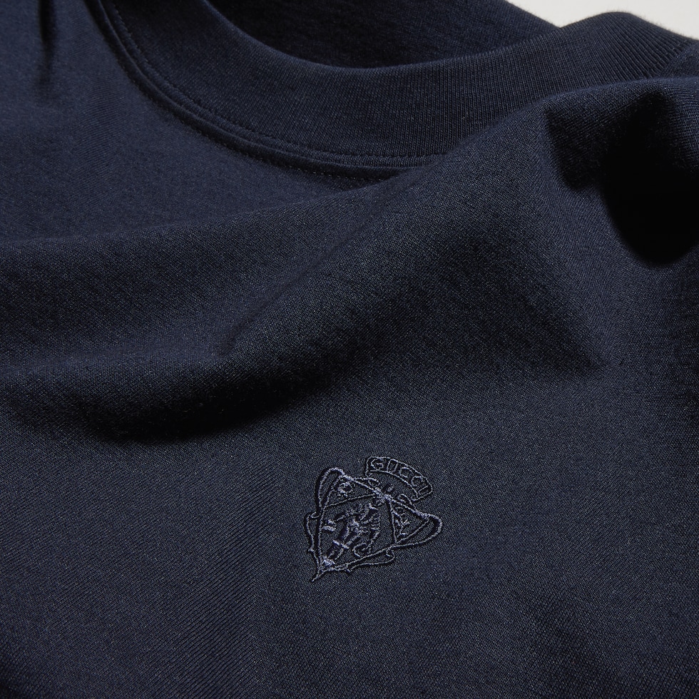 Cotton silk jersey T-shirt with embroidery