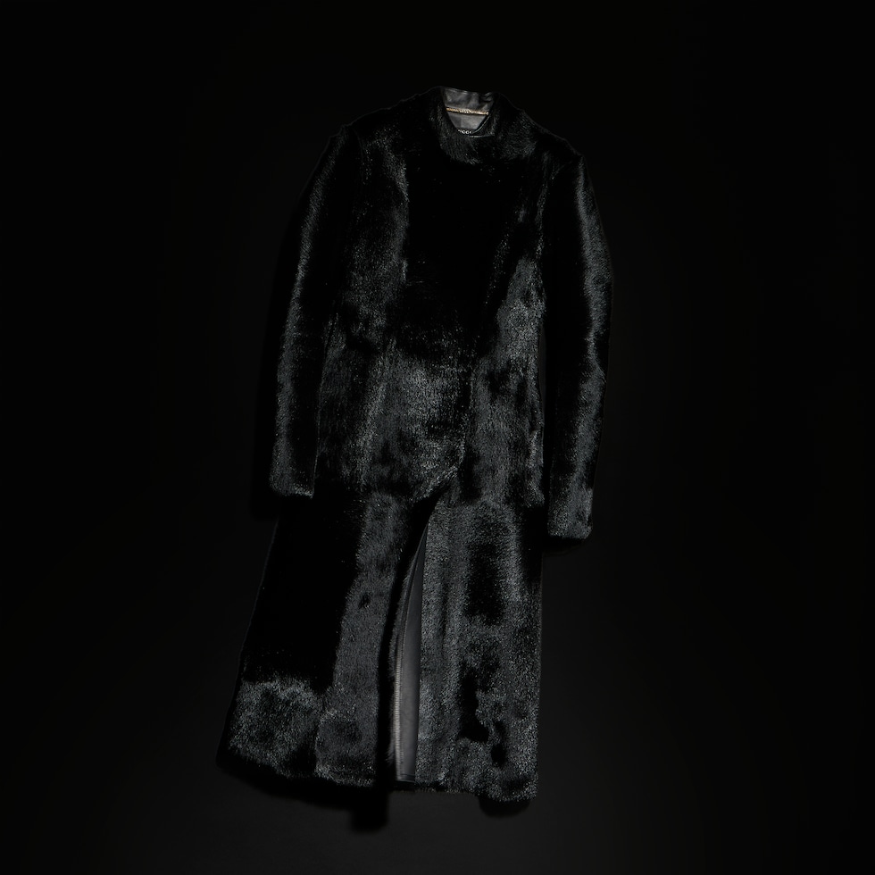 Long hair cow hide coat