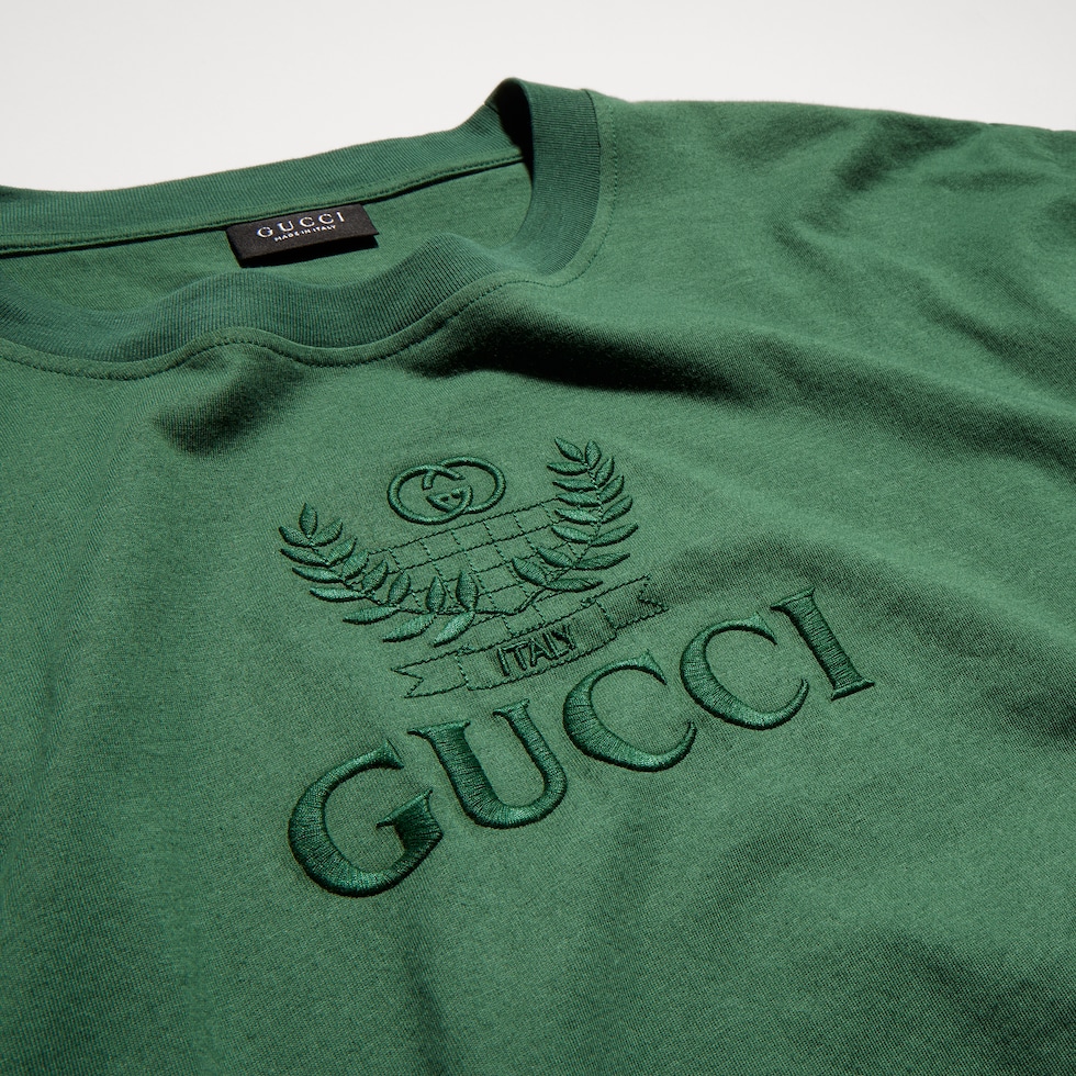 Cotton jersey T-shirt with embroidery