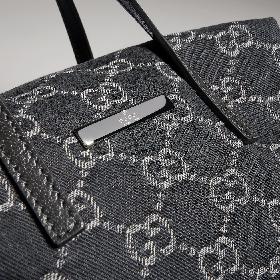 Small boston bag with Gucci plaque