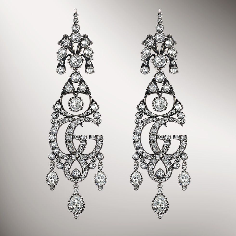 Pendientes de araña de cristal GG Marmont