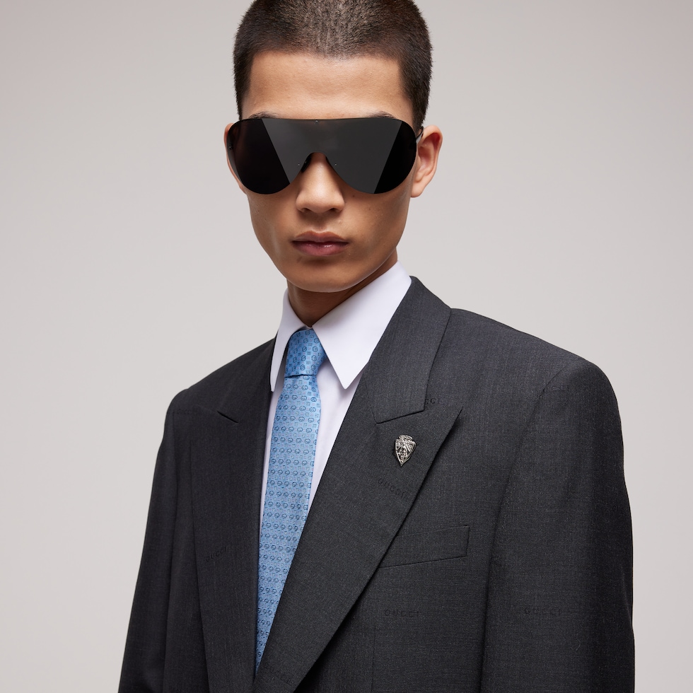 Interlocking G silk jacquard tie