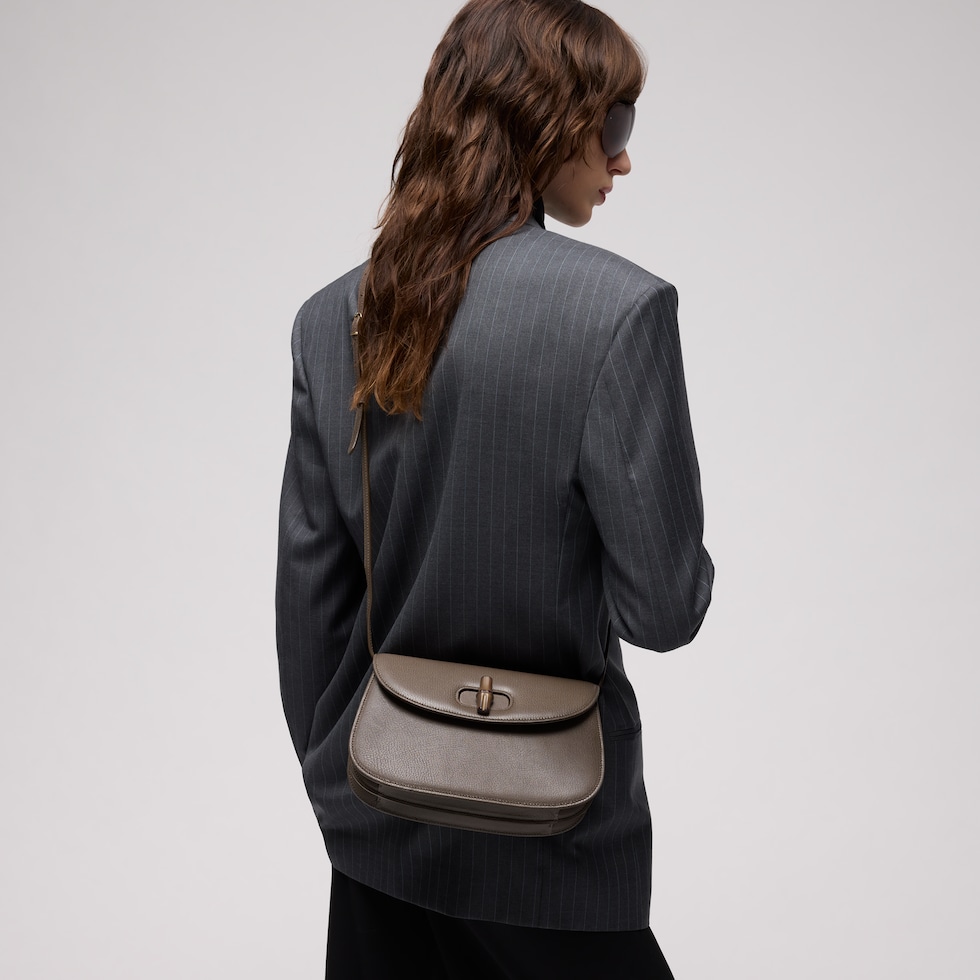 Small shoulder bag with bamboo