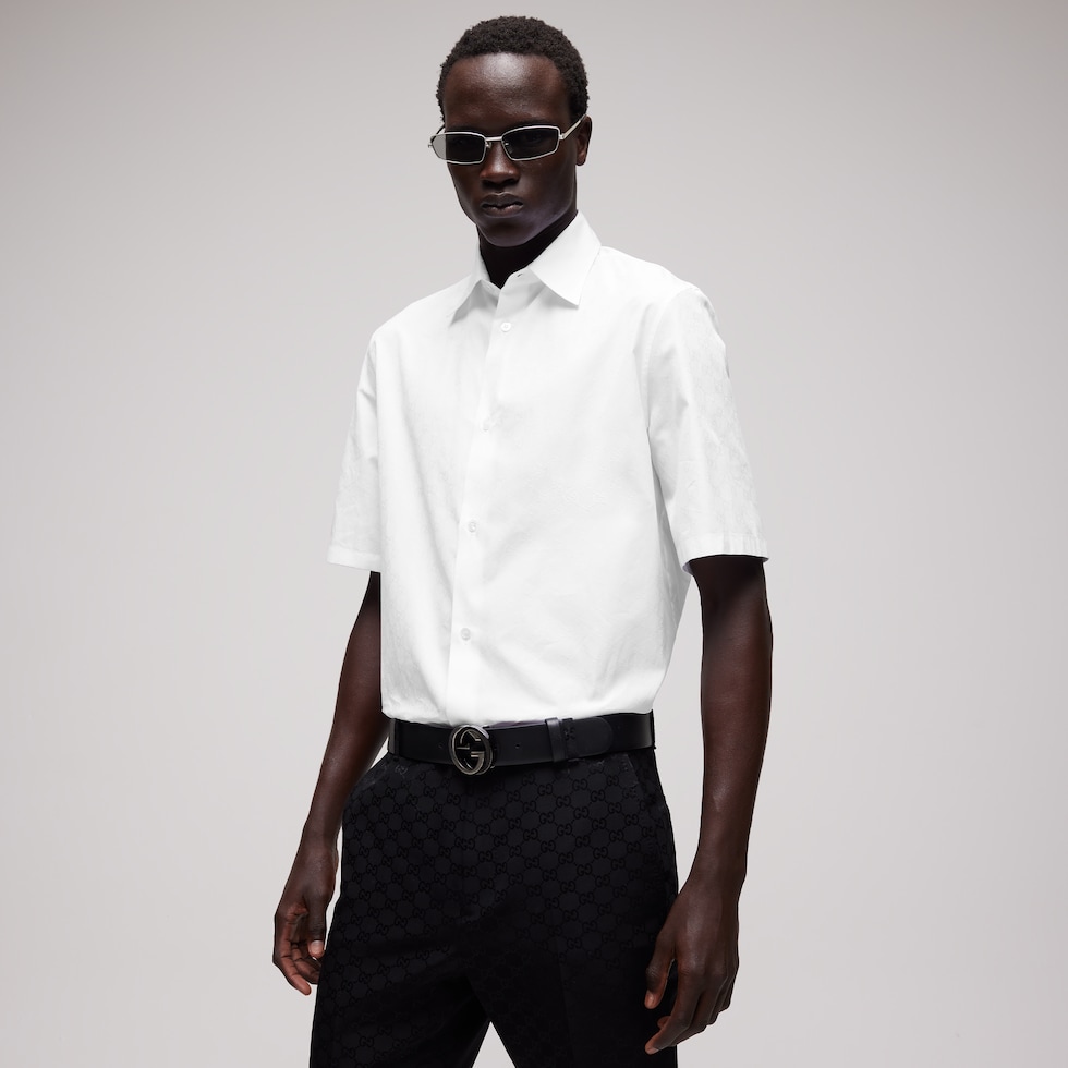 Chemise en popeline de coton GG