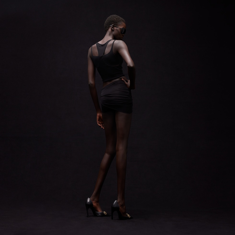 Crêpe jersey draped shorts