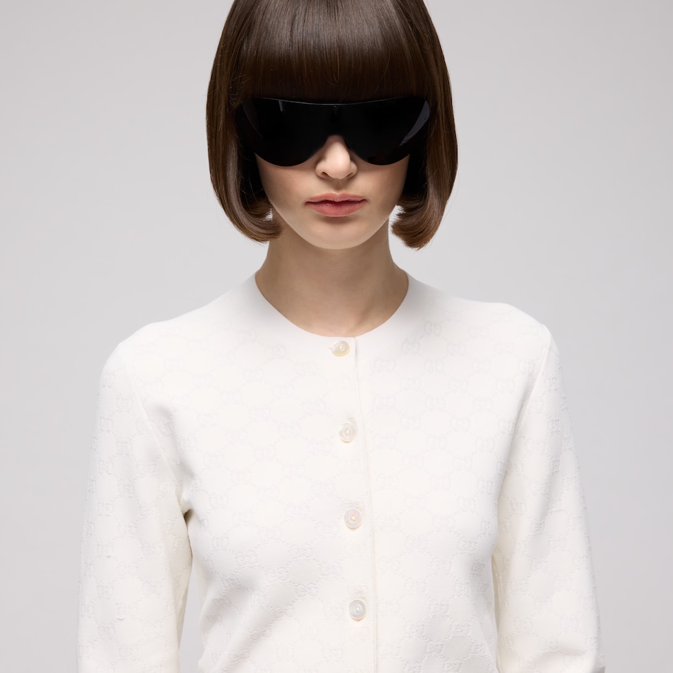 GG fine viscose jacquard cardigan