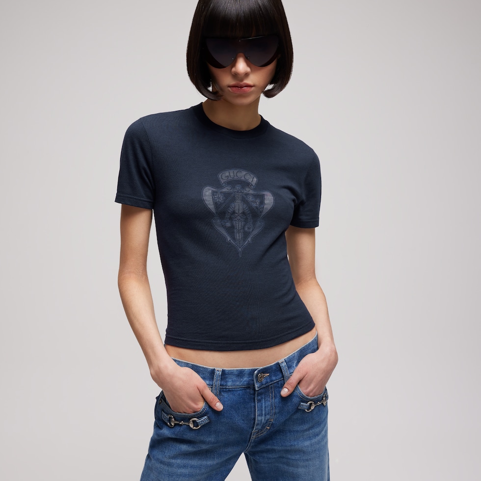 Cotton jersey T-shirt with print