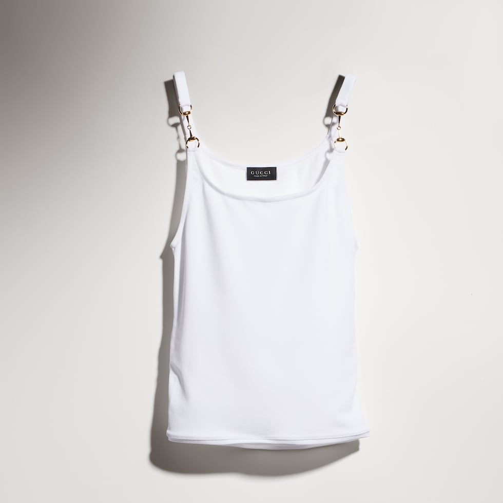Viscose crêpe jersey top with Horsebit