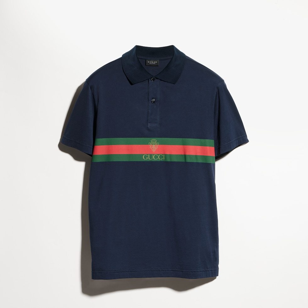 Cotton jersey polo shirt with Web