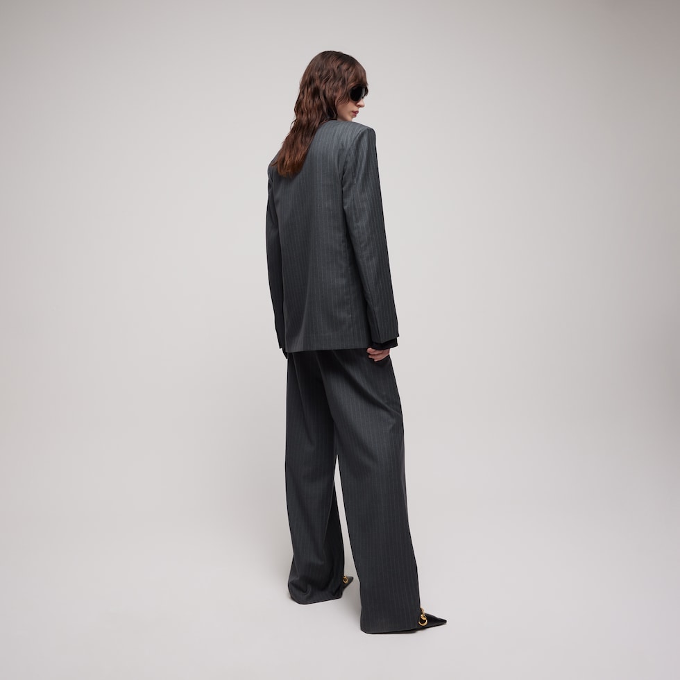 Pinstripe wool pants