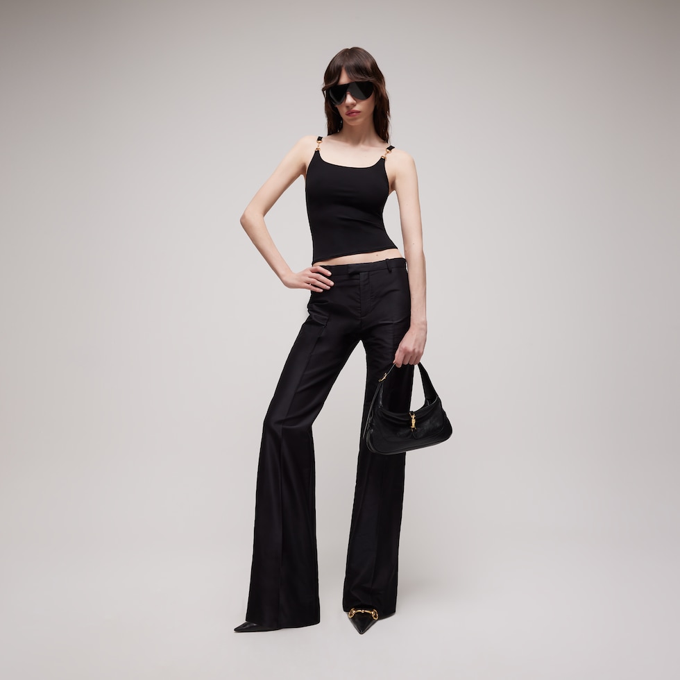 Viscose crêpe jersey top with Horsebit