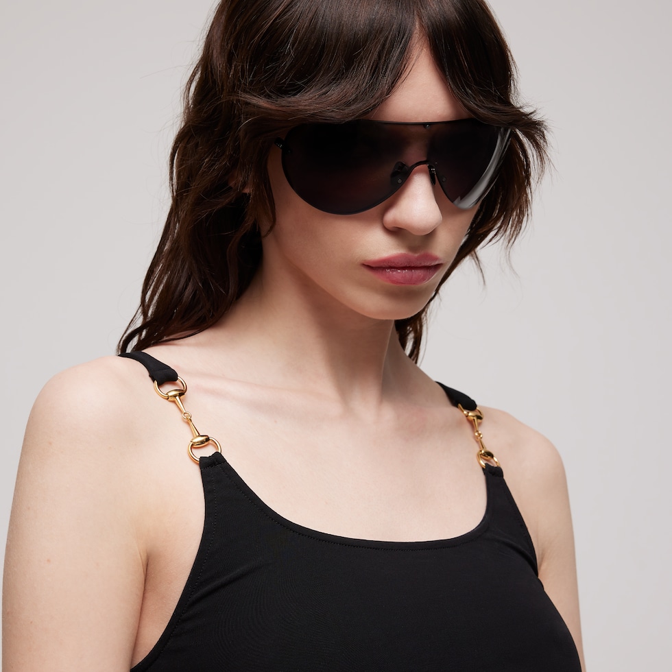 Viscose crêpe jersey top with Horsebit