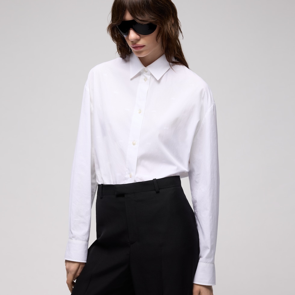 GG cotton poplin damier shirt