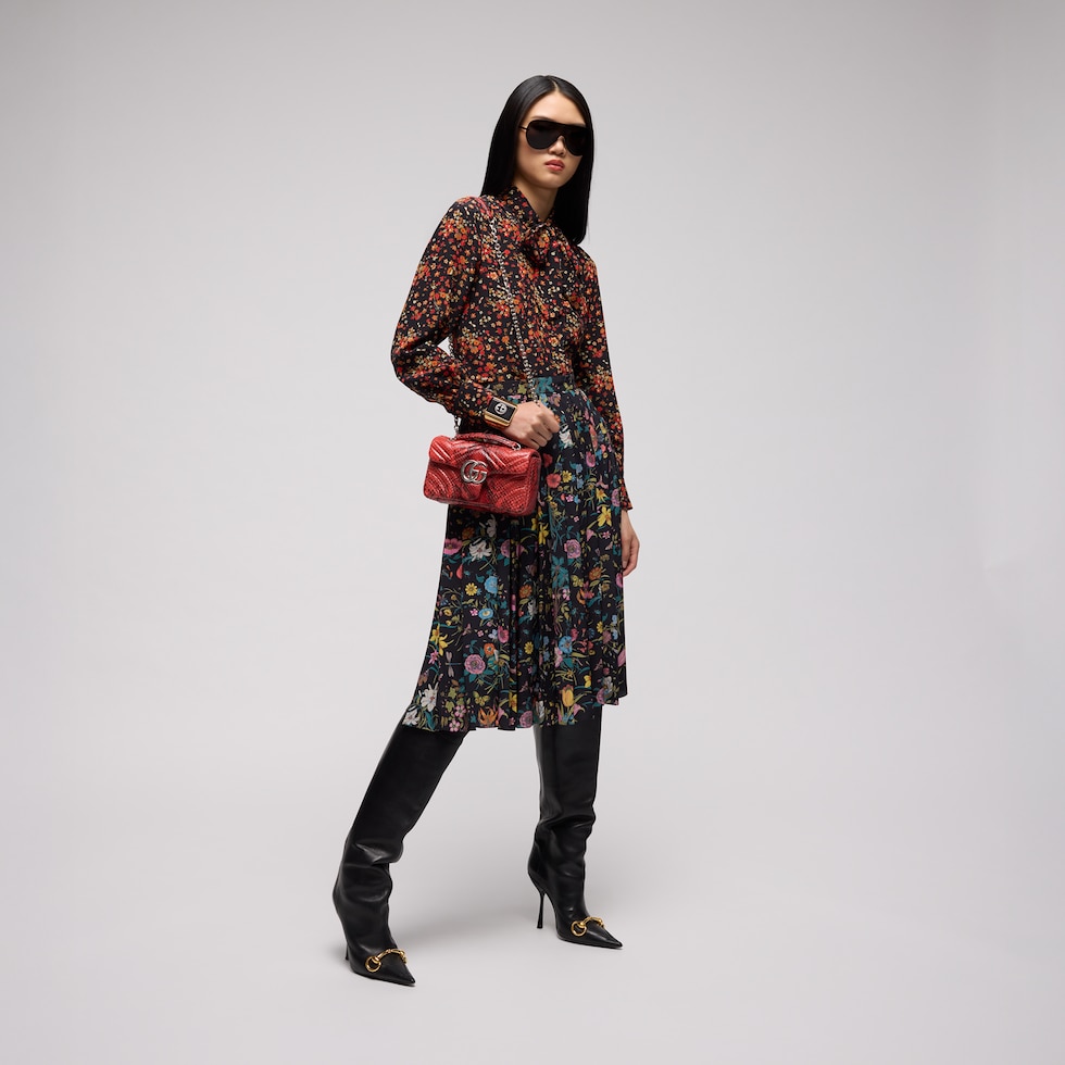 GG Marmont python small shoulder bag