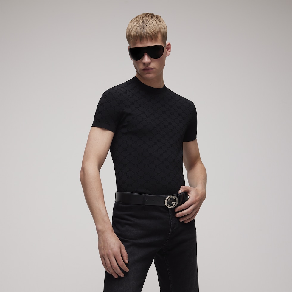 T-shirt technique en jacquard de tissu GG