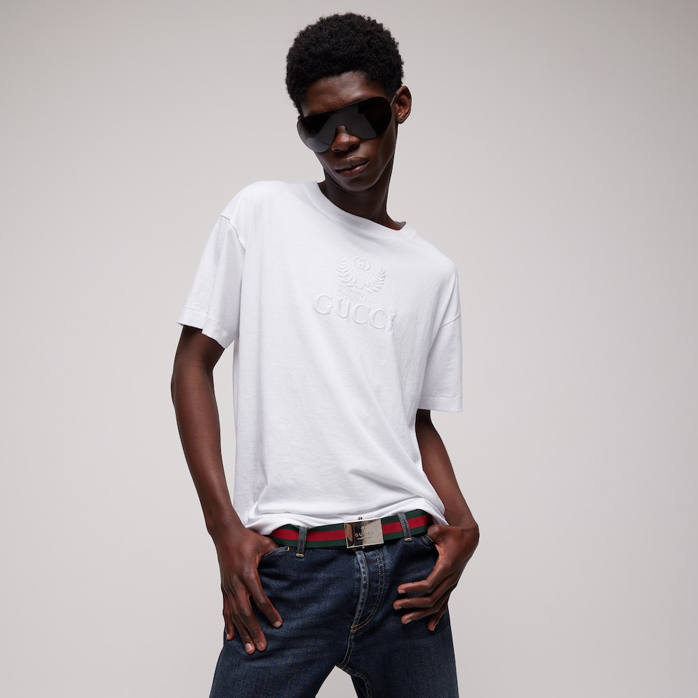 Cotton jersey T-shirt with embroidery