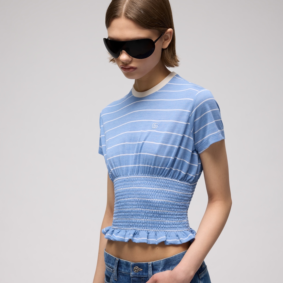 T-shirt en jersey de soie à rayures