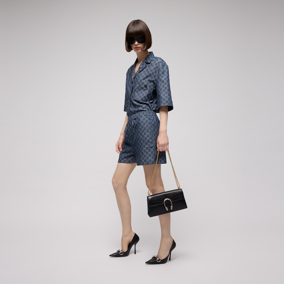 GG cotton denim jacquard shirt