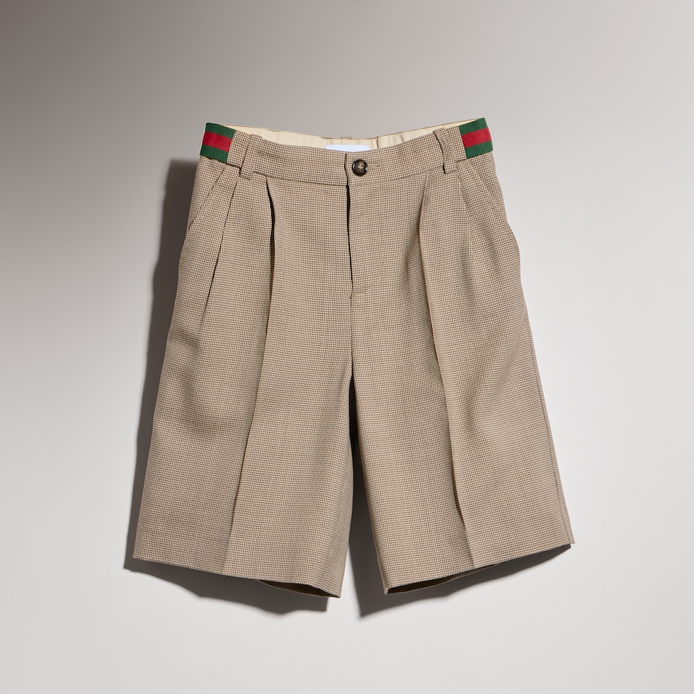Short pour enfant en laine à motif chevron