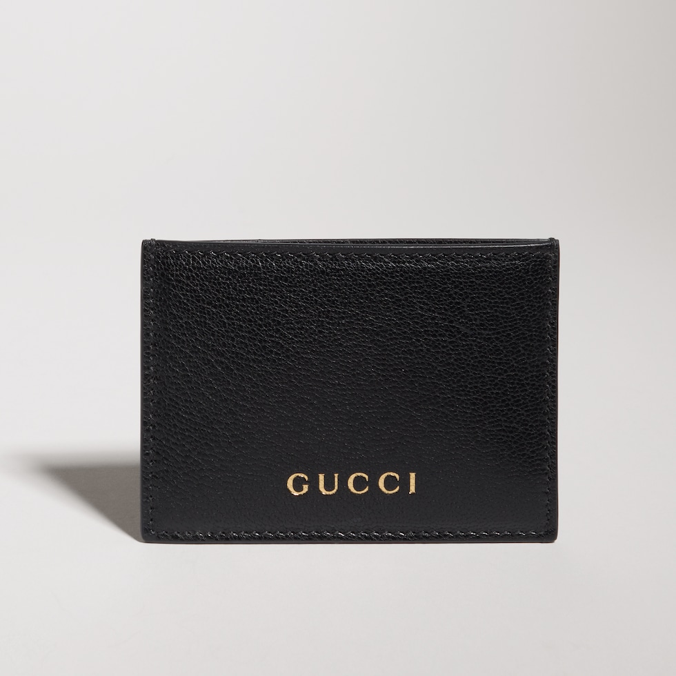 Card case with Gucci lettering