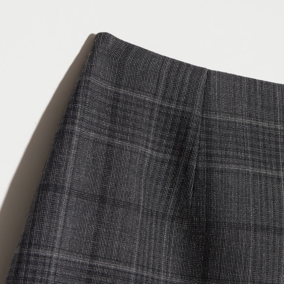 Checked fine wool mini skirt