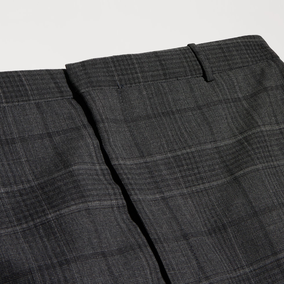 Checked fine wool pants