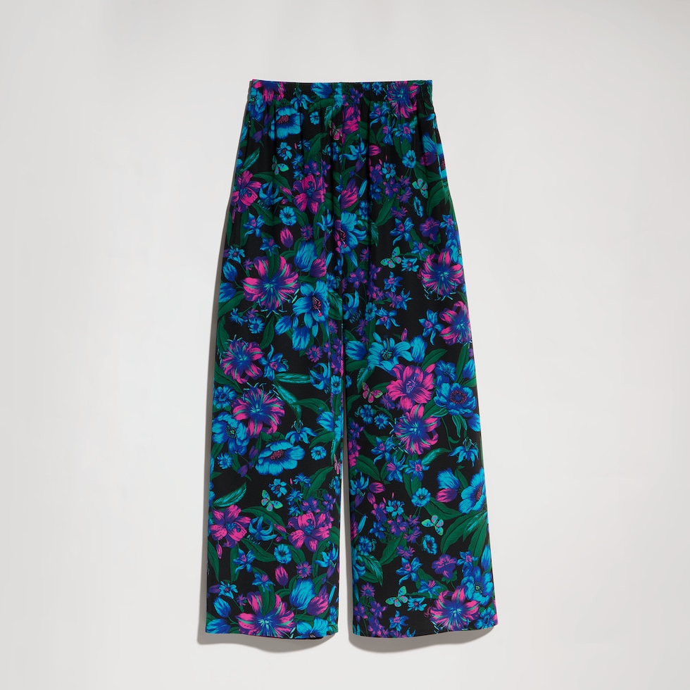 Printed silk leisure pants