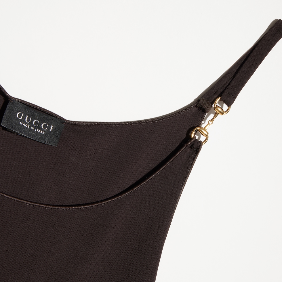 Viscose crêpe jersey dress with Horsebit