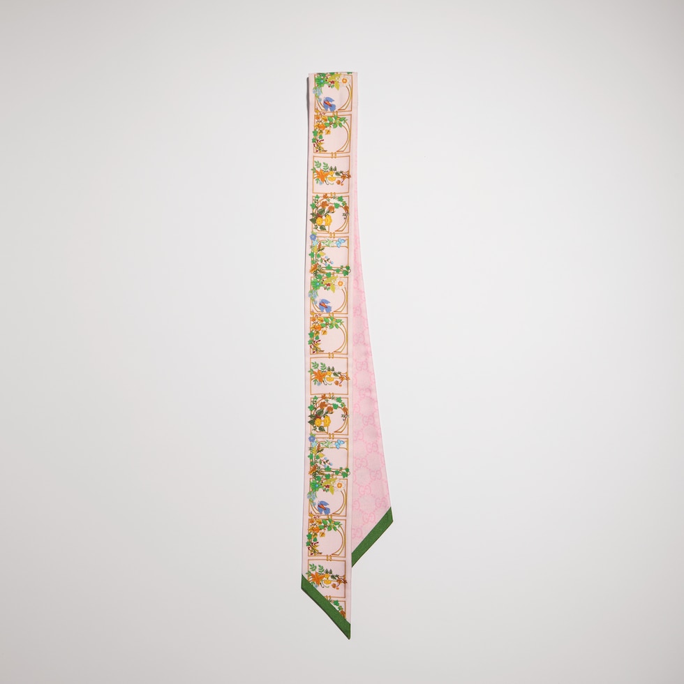Printed GG silk twill jacquard ribbon