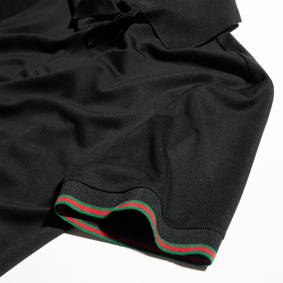 Silk jersey polo shirt with Web