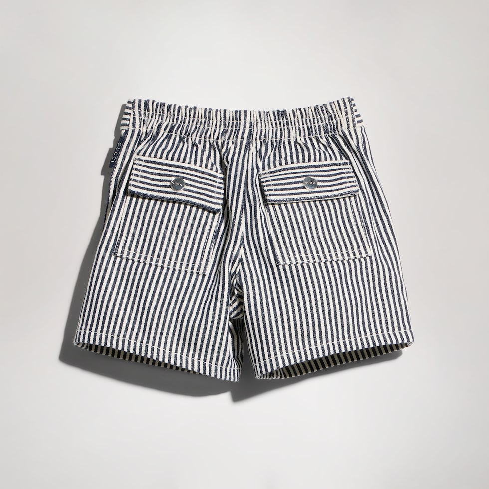 Baby striped denim shorts