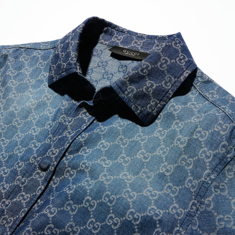 GG chambray cotton denim shirt