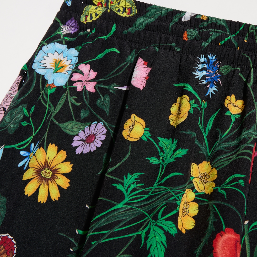 Printed silk leisure pants