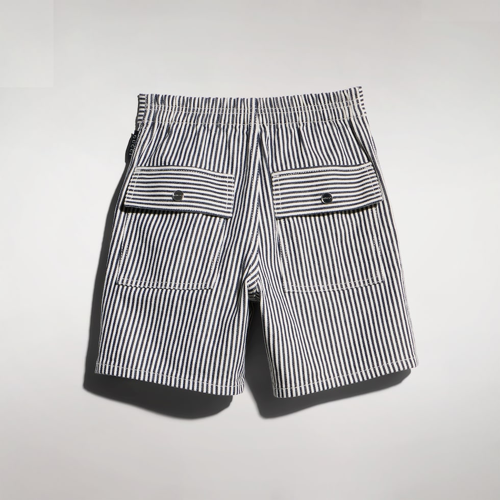 Children's striped denim shorts