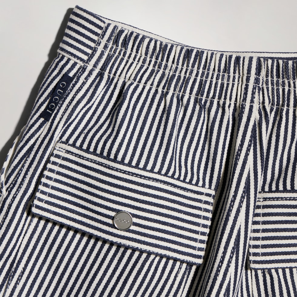 Children's striped denim shorts