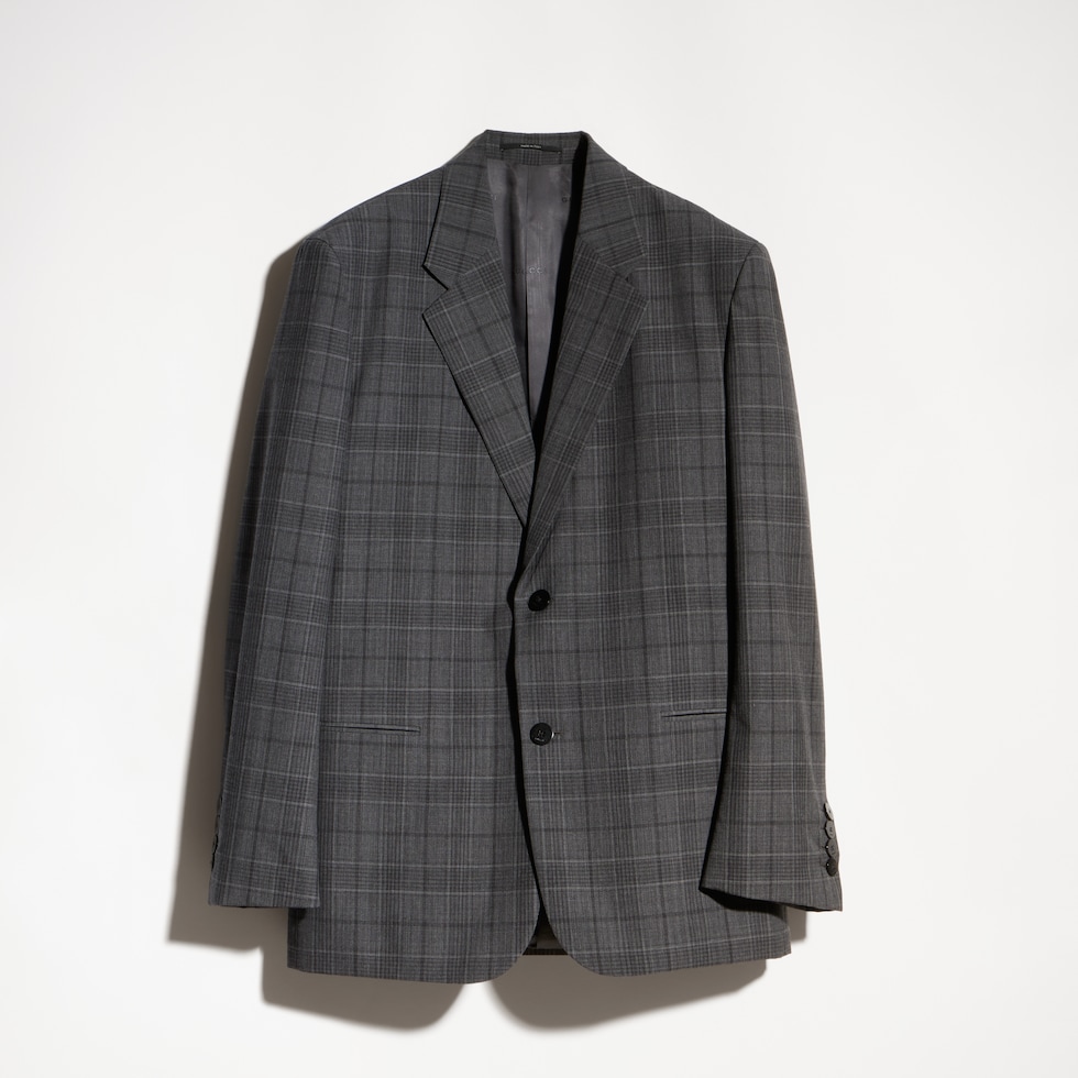 Checked fine wool jacket