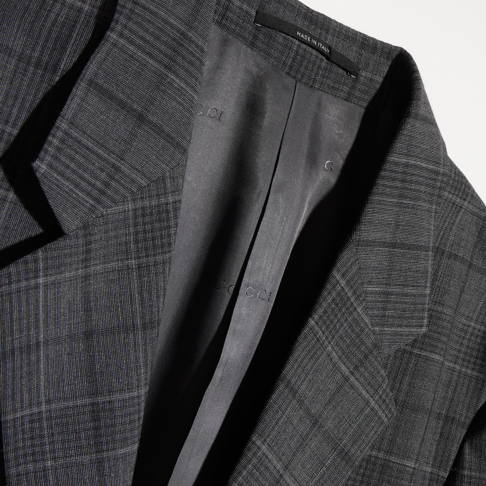 Checked fine wool jacket