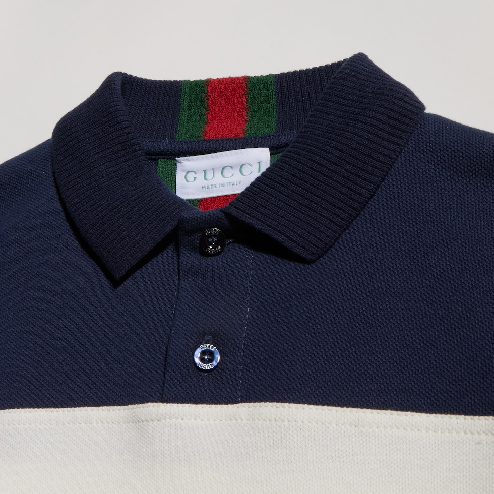Polo pour enfant en coton avec bande Web