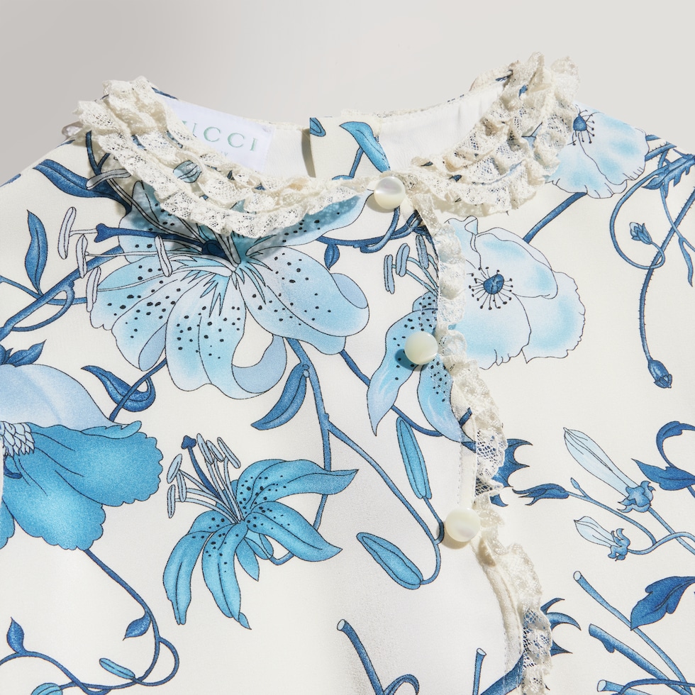 Children's printed crêpe de chine dress